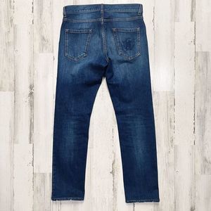 Roberto Cavalli Straight Leg Dark Wash Logo Jean 30